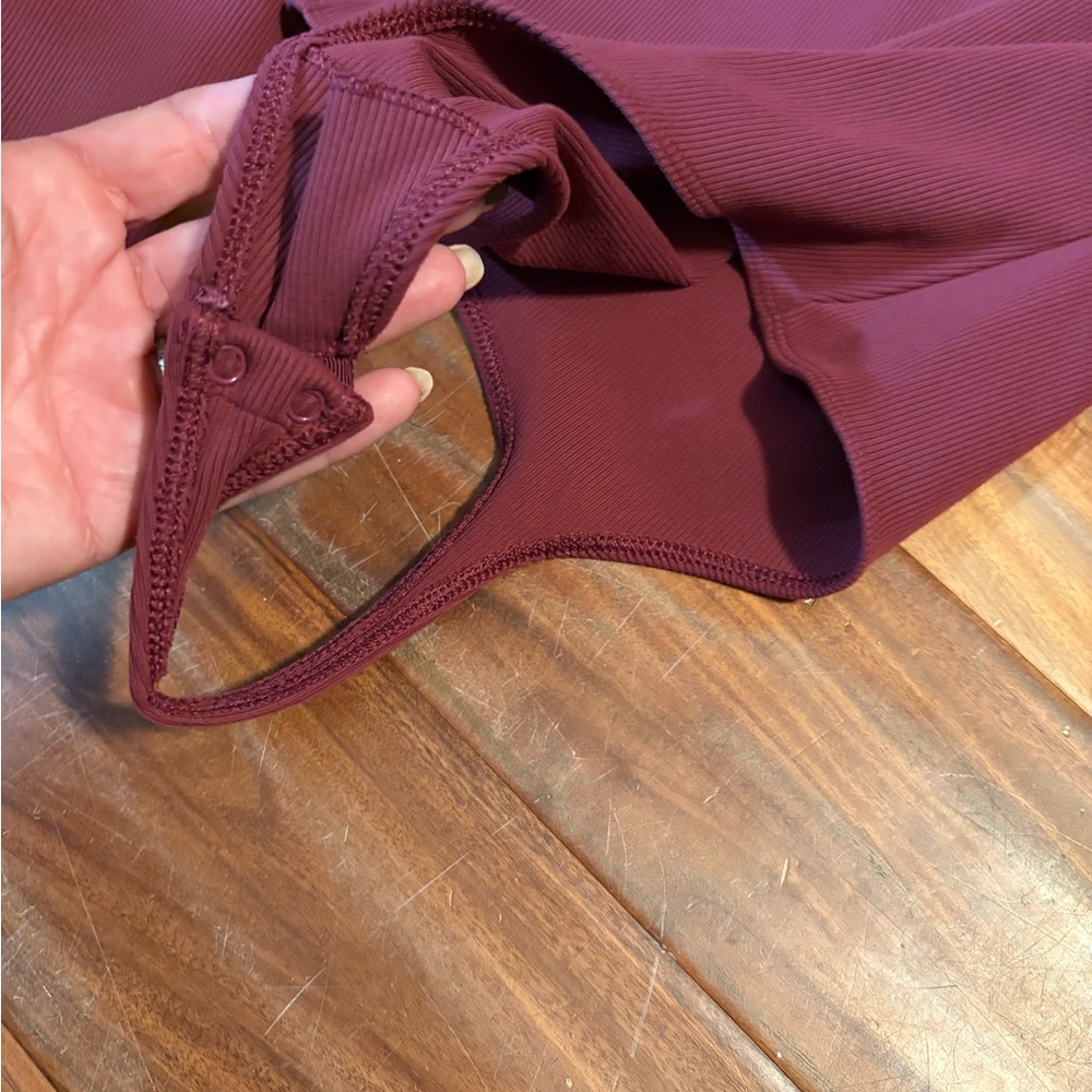 Babaton Burgundy Long Sleeve Bodysuit (0945) - Picture 2 of 5